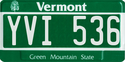 VT license plate YVI536