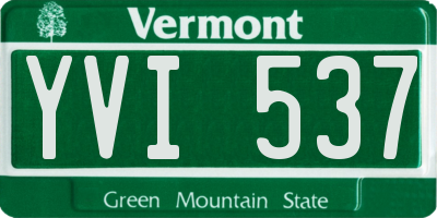VT license plate YVI537