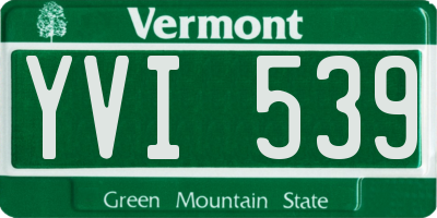 VT license plate YVI539