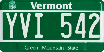 VT license plate YVI542