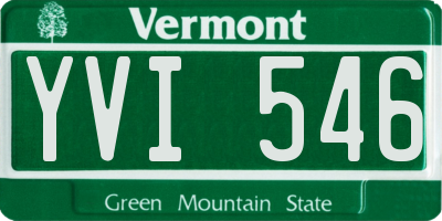 VT license plate YVI546