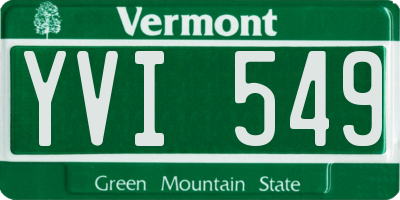 VT license plate YVI549