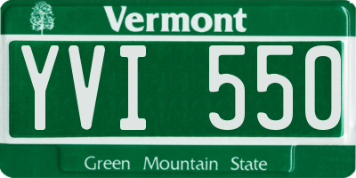 VT license plate YVI550