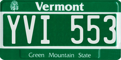 VT license plate YVI553