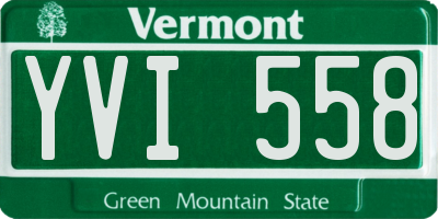 VT license plate YVI558