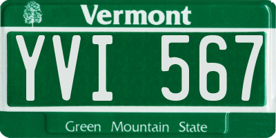 VT license plate YVI567