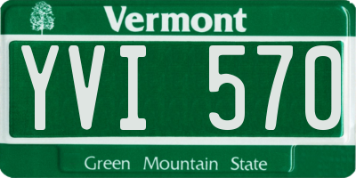 VT license plate YVI570