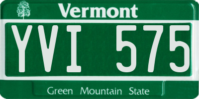 VT license plate YVI575