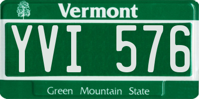 VT license plate YVI576