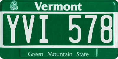VT license plate YVI578