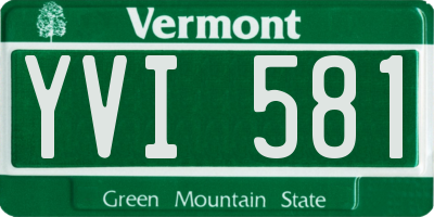 VT license plate YVI581
