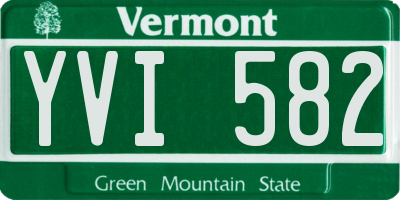 VT license plate YVI582