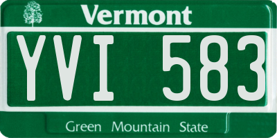 VT license plate YVI583