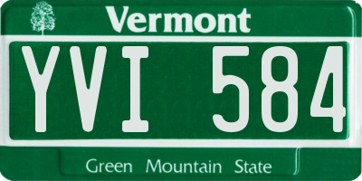 VT license plate YVI584