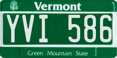 VT license plate YVI586