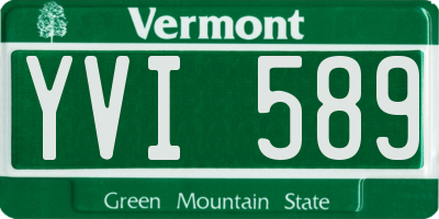 VT license plate YVI589