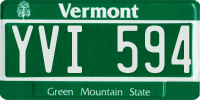 VT license plate YVI594