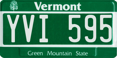 VT license plate YVI595