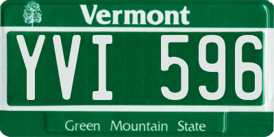 VT license plate YVI596