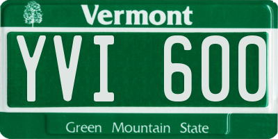 VT license plate YVI600
