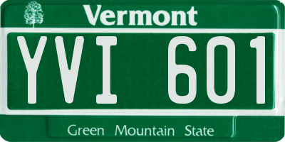 VT license plate YVI601