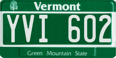 VT license plate YVI602