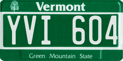 VT license plate YVI604
