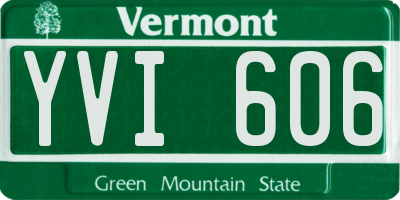 VT license plate YVI606