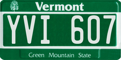 VT license plate YVI607
