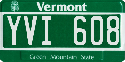 VT license plate YVI608