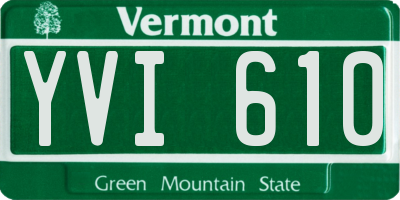 VT license plate YVI610
