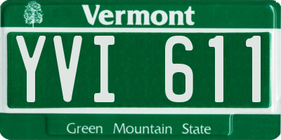 VT license plate YVI611