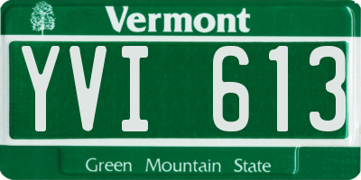 VT license plate YVI613