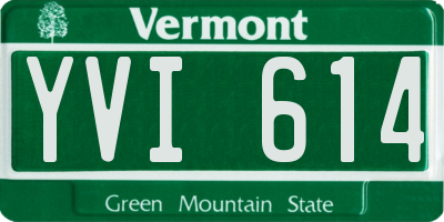 VT license plate YVI614
