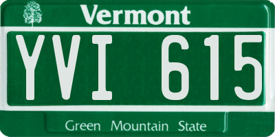 VT license plate YVI615