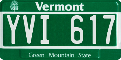 VT license plate YVI617