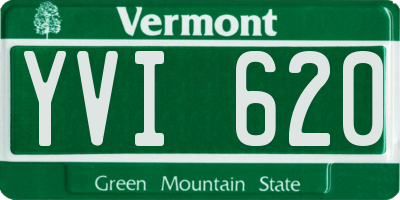 VT license plate YVI620