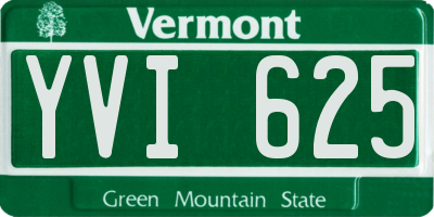 VT license plate YVI625