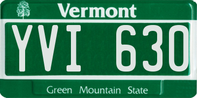 VT license plate YVI630