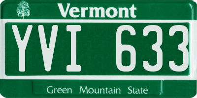VT license plate YVI633