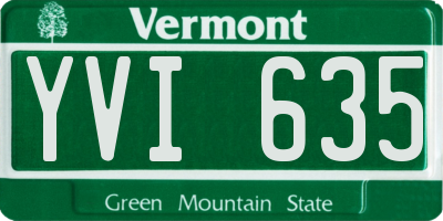 VT license plate YVI635