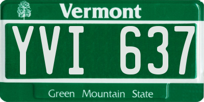 VT license plate YVI637