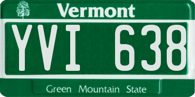 VT license plate YVI638