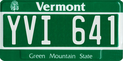VT license plate YVI641