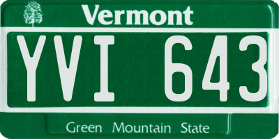 VT license plate YVI643