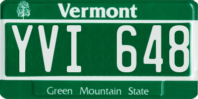 VT license plate YVI648