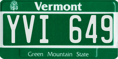 VT license plate YVI649