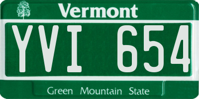 VT license plate YVI654