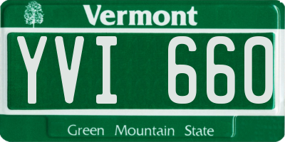 VT license plate YVI660