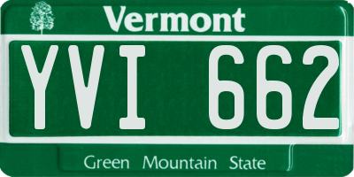 VT license plate YVI662